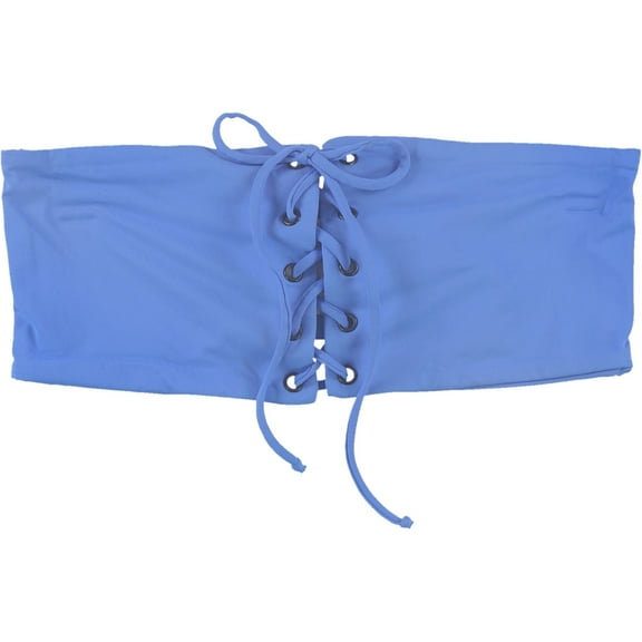 Tavik Womens Mirage Lace Up Bandeau Swim Top, Blue, X-Small