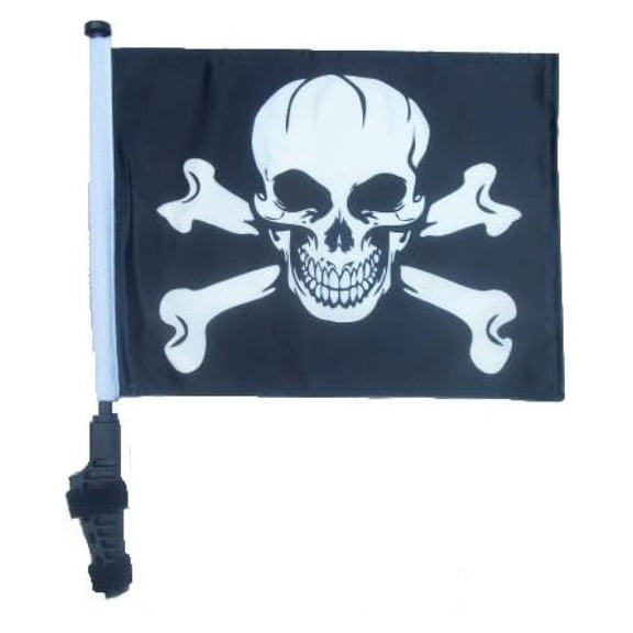 Pirate/Jolly Roger Golf Cart Flag EZ On & Off Bracket