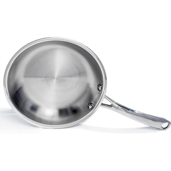 Professional 8" Frying Pan 18/10 Stainless Steel Induction Cooktop Fast Heat Oven Safe