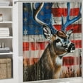 thumbnail image 6 of Orinice Deer American Flag Bathroom Decor Set, Colorful Luxurious Graphic Print Polyester Fabric Home Bathtubs Curtain Decoration with Hooks 60x72, 6 of 7