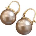 thumbnail image 1 of Pendientes de bola de perla grande de temperamento Vintage, pendientes rojos de red para mujer, pendientes de moda de alta sensación, 1 of 5