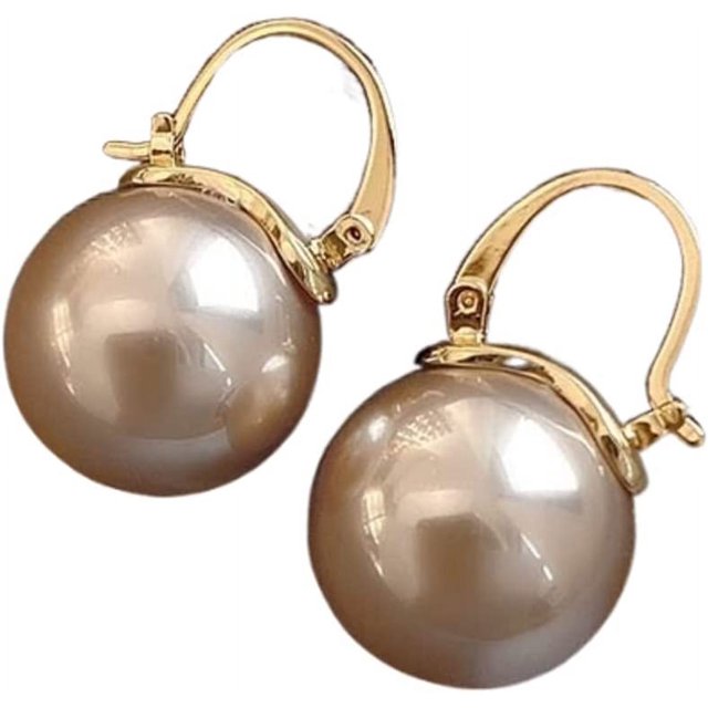 Pendientes de bola de perla grande de temperamento Vintage, pendientes rojos de red para mujer, pendientes de moda de alta sensación
