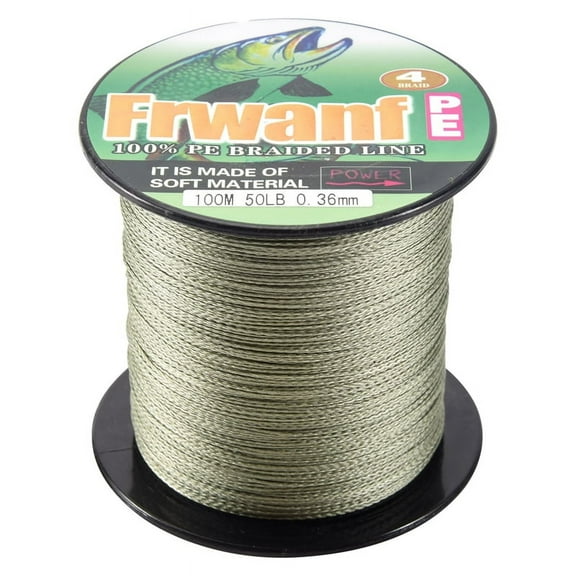 Symkmb PE Braided Fishing Line 4 Strand 100M Super Strong Multifilament Thread for Carp Fishing Carp Lines 12Lb 5.0 PE ArmyGreen