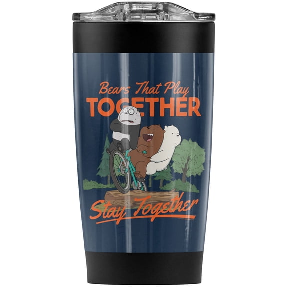 We Bare Bears/Stay Together Stainless Steel Tumbler 20 oz Coffee Travel Mug/Cup, Vacuum Insulated & Double Wall with Leakproof Sliding Lid | Great for Hot Drinks and Cold Beverages