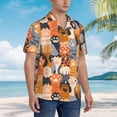 thumbnail image 6 of Uemuo Cute Cat Paw Printed Regular Fit Short Sleeve Casual Hawaiian Shirt for Men,Aloha shirt,Tropical shirt,Floral print shirt,Vacation Beach shirt-, 6 of 9