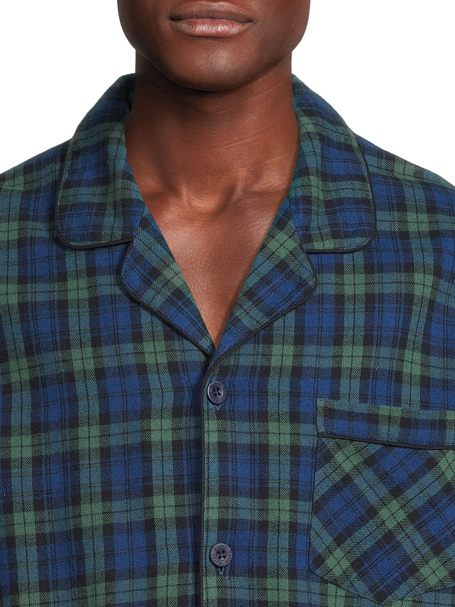 Hanes Men's and Big Men's Cotton Flannel Pajama Set, 2-Piece