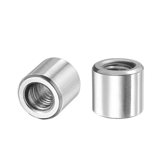Unique Bargains Round Weld Nuts, M8 x 14mm x 13mm Weld On Bung Female Nut Threaded - 201 Stainless Steel Insert Weldable 10 pcs