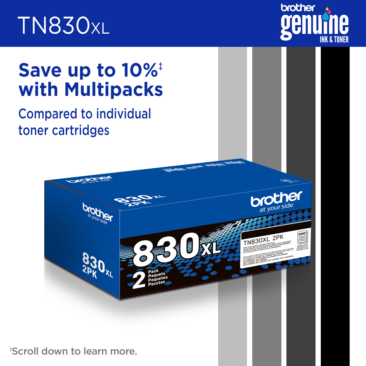 Brother TN830XL High Yield Black Toner Cartridge photo 7