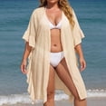 thumbnail image 4 of Favoffer Womens Plus Size Cardigan Ruffled Open Front Casual Cover Up Loose Fit Lightweight Kimono for Beach Pool Vacation, 4 of 7