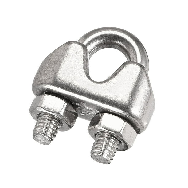 Uxcell 316 Stainless Steel Wire Rope Clip Clamp for 4mm Diameter