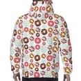 thumbnail image 7 of Lsque Colorful Donuts Pattern Casual Men's Hoodie,Hooded Sweatshirt with Kangaroo Pocket,Pullover Hoodie-3X-Large, 7 of 7