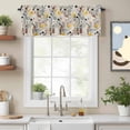 thumbnail image 3 of Pastoral Flower Window Valance for Kitchen, Yellow Flower Leaves Vintage Linen Rod Pocket Short Curtain for Small Windows, Light Filtering Decorative Valance, 42 x 18 Inch, 1 Panel, 3 of 9