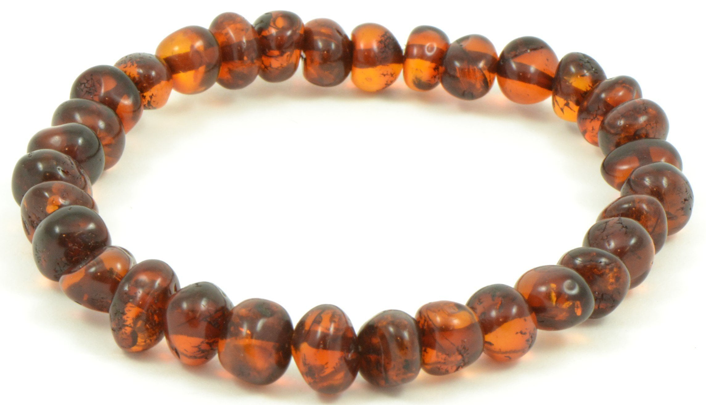TheNaturalAmber - Baltic Amber Adult Bracelet – Cognac Color- 7 inches ...