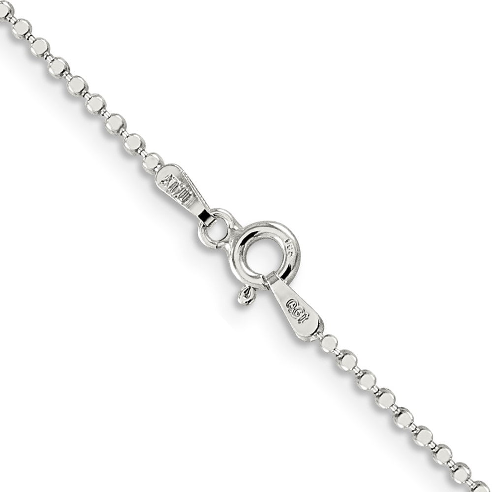 Auriga Fine Jewelry 925 Sterling Silver 1.15mm Square Fancy Beaded Anklet 10inch for Women