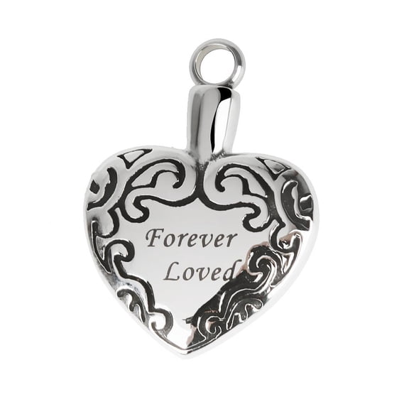 Heart Memorial Cremation Urn Pendant Men Women Jewelry