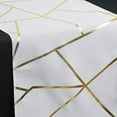 thumbnail image 3 of BalsaCircle 12" x 108" White Gold Geometric Polyester Table Runner Wedding Party Linens, 3 of 8