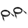 thumbnail image 1 of DC 5.5x2.1mm Macho a 3.5x1.35mm Macho Extensión Cable Alimentación Adaptador Enchufe 100cm Cable para LED Lámpara Cámara CCTV, Negro Paquete de 2, 1 of 4