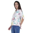 thumbnail image 2 of Moomaya Womens Printed Top Roll-Up&nbsp;Sleeve Collar Neck Button-Down Shirt, 2 of 8