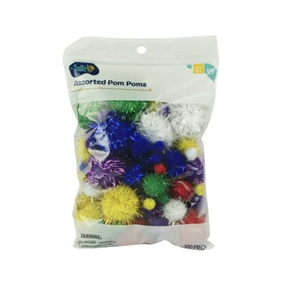 1000 Pieces Glitter Pom Poms 0.6 Inch Fuzzy Pompoms Arts and Crafts Balls  for Hobby Supplies and Craft DIY Material (White)