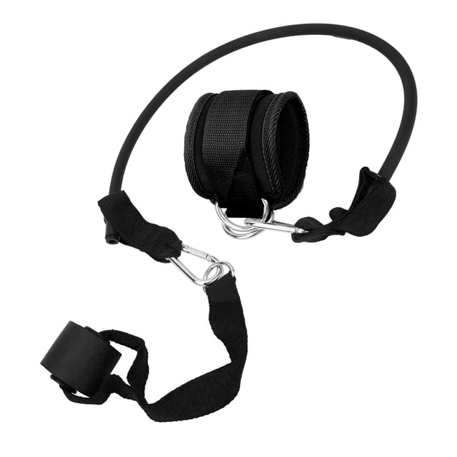 Juego de correas para el tobillo, doble anilla en D de metal, correa para el tobillo para ejercicios de piernas, glúteos y núcleo, juego negro