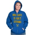 thumbnail image 4 of Our Love is Navy Strong Anchor Logo Unisex Plus Size Zip Hoodie Brisco Brands 2X, 4 of 5
