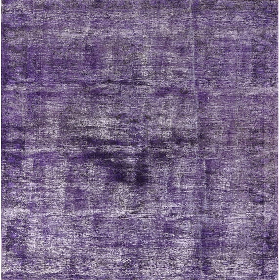 Ahgly Company Machine Washable Indoor Square Industrial Modern RebeccaPurple Area Rugs, 3' Square