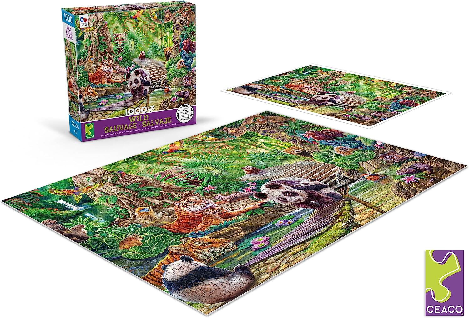 Ceaco Wild Series 4 - Asian Wildlife in Jungle (750 Pieces) New