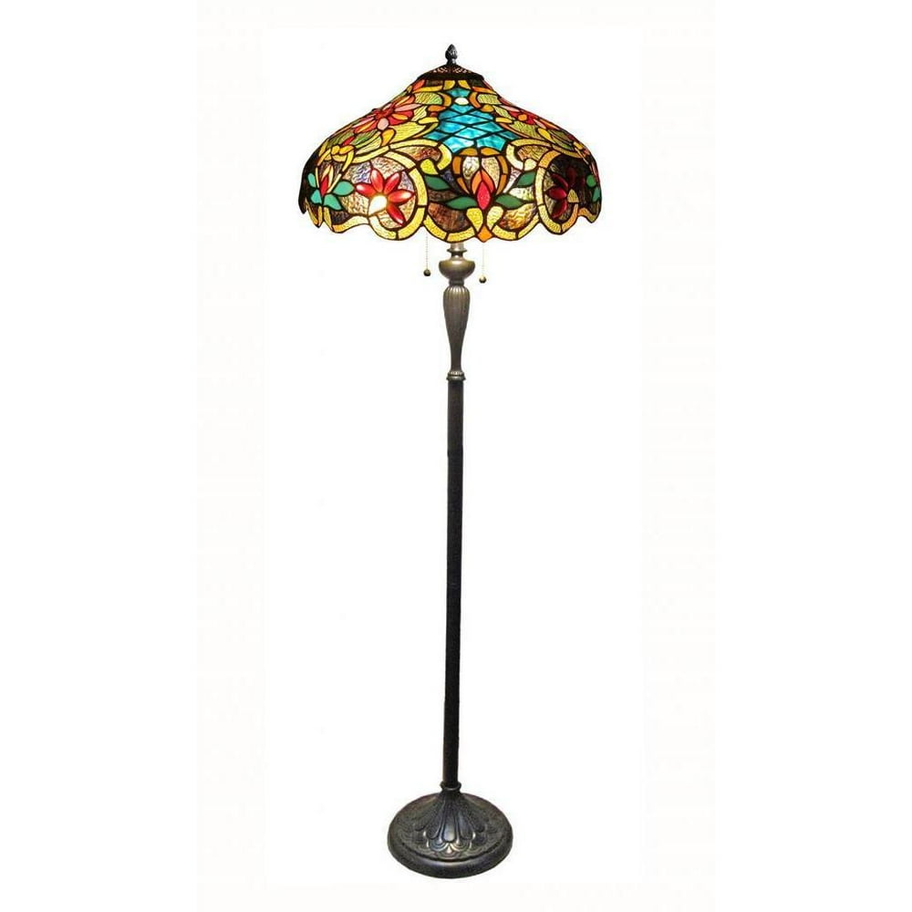 Chloe Tiffany Style Victorian Design 2-light Dark Antique Bronze Floor