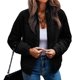 thumbnail image 1 of Mujer Invierno Chaqueta De Manga Larga Moda Otoño Invierno Cálido Color Puro Cremallera Frente Abierto Outwear Abrigo Negro XL, 1 of 5