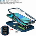 thumbnail image 4 of iPhone 13 Pro Max 5G Case with Slide Camera Cover Military Grade Heavy Duty Shockproof Three-Layer Case with 360°Ring Stand for iPhone 13 Pro Max 6.7"-Blue, 4 of 16