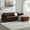 L shape 3pcs brown living sofa