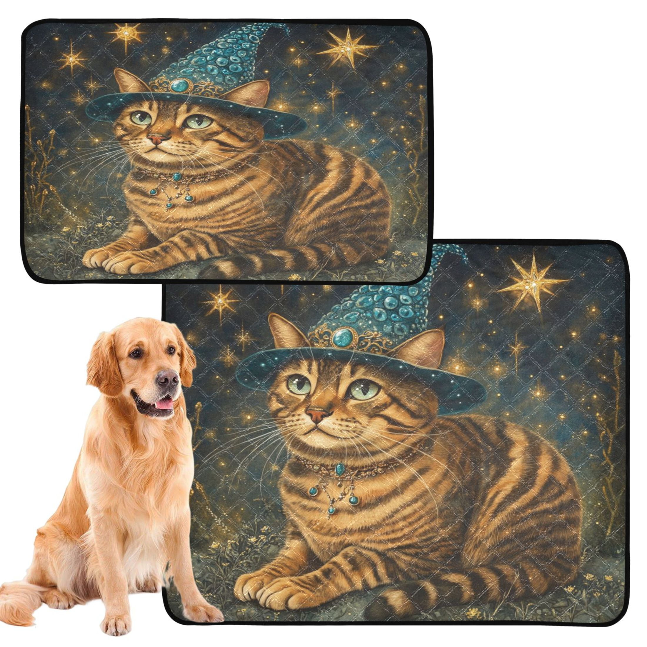 Qxltty Chubby Bengal Cat Cat litter Pads Pet Set of 3 Diaper Mats Center Anti-leakage Layer Absorbent Soft and Comfortable