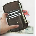 thumbnail image 2 of Genuine Leather Zip-Around Men's Bifold Wallet with coin pocket Black Brown Burgundy, 2 of 5