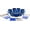 Blue, variant on Deluxe 24-Piece Enamel Tableware Set - Enamel Plates and Bowls Lightweight and Durable Camp Dish Set for Camping and Backpacking Plates and Bowls for 4 People