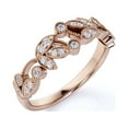 thumbnail image 4 of JeenMata 0.30 ct Diamond Anniversary Ring - Vintage Style - Milgrain - Stackable Ring - 10K Rose Gold, 4 of 8