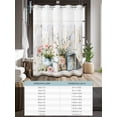 thumbnail image 6 of No Hook Cloth Fabric Shower Curtain with Snap in Liner, Daisies Flowers Waterproof Shower Curtains Set with See Through Top Window, Vintage Watercolor Plants Farmhouse Bath Curtains Shower 54"x78", 6 of 6