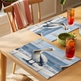 thumbnail image 4 of Coastal Pelican Placemats Set of 4 Modernism Art Oil Painting Birds Place Mats Indoor Wipeable Table Mats Washable Cloth Dining Table Placemats for Kitchen Holiday Party Home Decor 13x19 Inch, 4 of 9