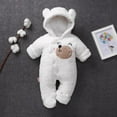 thumbnail image 2 of Baby Newborn Baby Snowsuit Onesie Winter Coat Warm Bear Footie Romper for Infant Girls Boys, 2 of 9