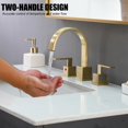 thumbnail image 5 of Gold Bathroom Faucet, Brushed Gold Faucets Bathroom 3 Hole 8inch Widespread Waterfall 2 Handle Brass Faucets Bath Sink Vanity Faucet with Pop Up Drain and Supply Lines, 5 of 13