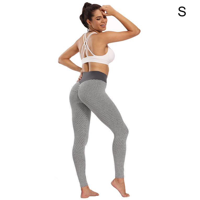 Womens High Waist Yoga Pants Tummy Control Workout Running Yoga Leggings 