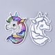thumbnail image 2 of Computerized Embroidery Cloth Iron On Patches with Paillette Costume Accessories Appliques Unicorn Colorful 67x43.5x1.5mm, 2 of 3