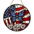 thumbnail image 2 of Red White Blue Wooden Patriotic Door Hanger with Pre-Attached Rope, Independence Day Front Porch Decor, Lightweight Wooden Welcome Sign for 4th of July Parties and Patriotic Home Decorations, 2 of 6
