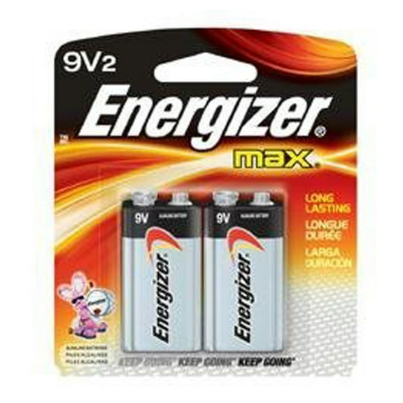 Energizer 9V Alkaline Battery Retail Pack - 2-Pack