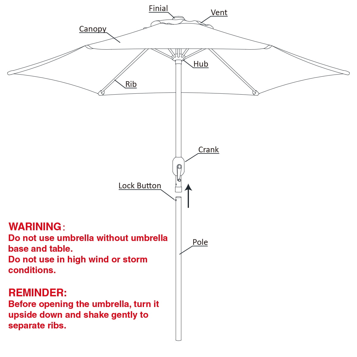 Abble 82 Inches Beige Rectangular Patio Umbrella, Air-Vented Top