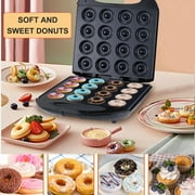 Mini Donut Maker Machine,1400W Non-Stick Electric Doughnut Baker Machine,Pancakes Maker for Kid-Friendly Breakfast, Snacks, Desserts & More with Non-stick Surface, Makes 16 Doughnuts