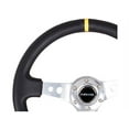 thumbnail image 3 of NRG Innovations RST-006SL Volant Renforcé (Volant Sport de 350 mm (3 Pouces de Profondeur) - Rayons Argentés avec Trous Ronds/cuir Noir), 3 of 3