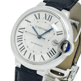 thumbnail image 2 of Pre-Owned Cartier Ballon Bleu 36MM WSBB0028 Silver Roman Dial Black Leather Strap, 2 of 6
