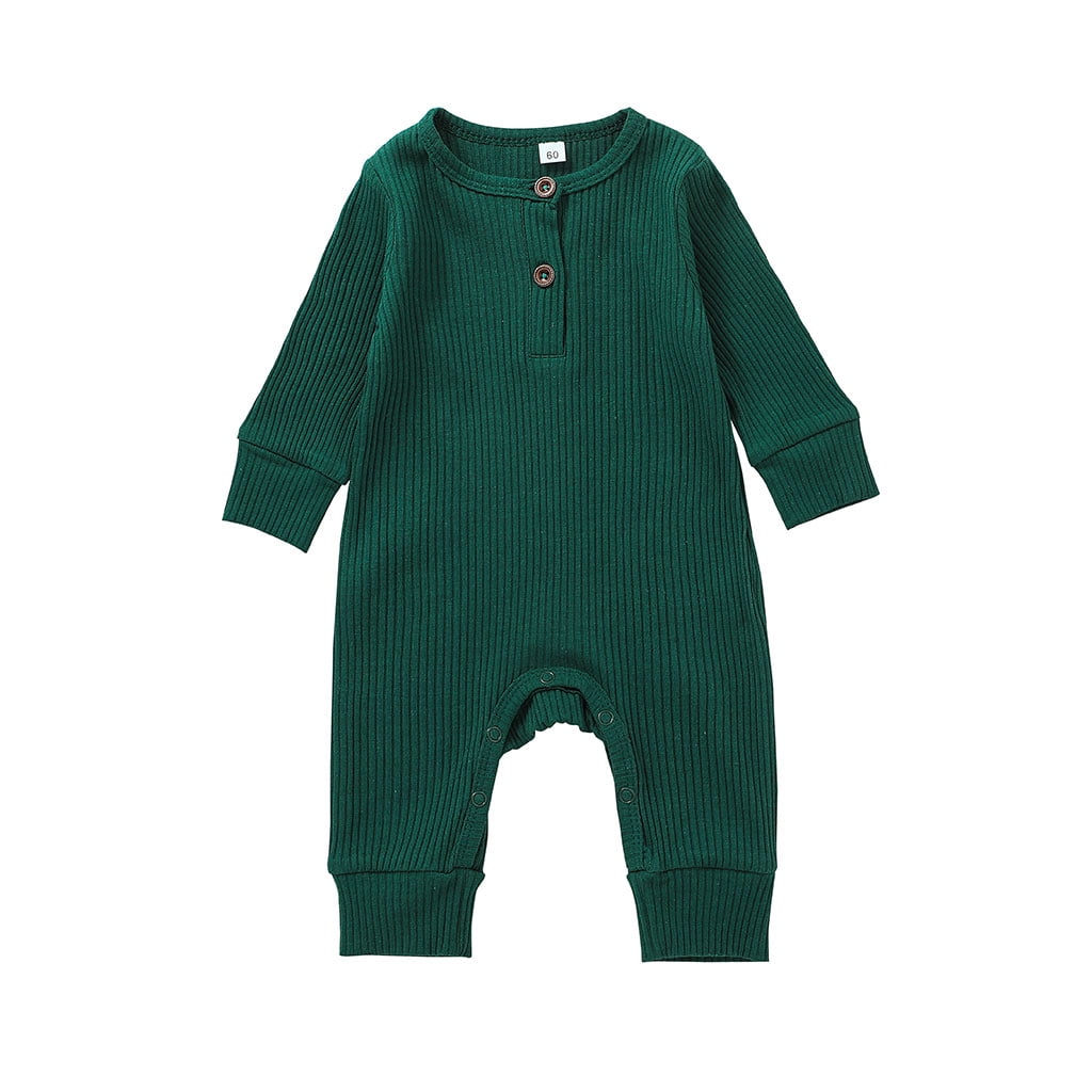 Infant Baby Boys Girls Clothes Knitted Romper Jumpsuit Bodysuit One-Piece Pajamas Ribbed Outfit Clothing