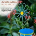 thumbnail image 6 of Alpine Corporation 9" x 24" Iron Flower Planter Stand with 7" Pot, Blue/Green, 6 of 16