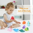 LotFancy 8Pcs Bath Toys for Toddler Infant, No Hole Mold Free Sea